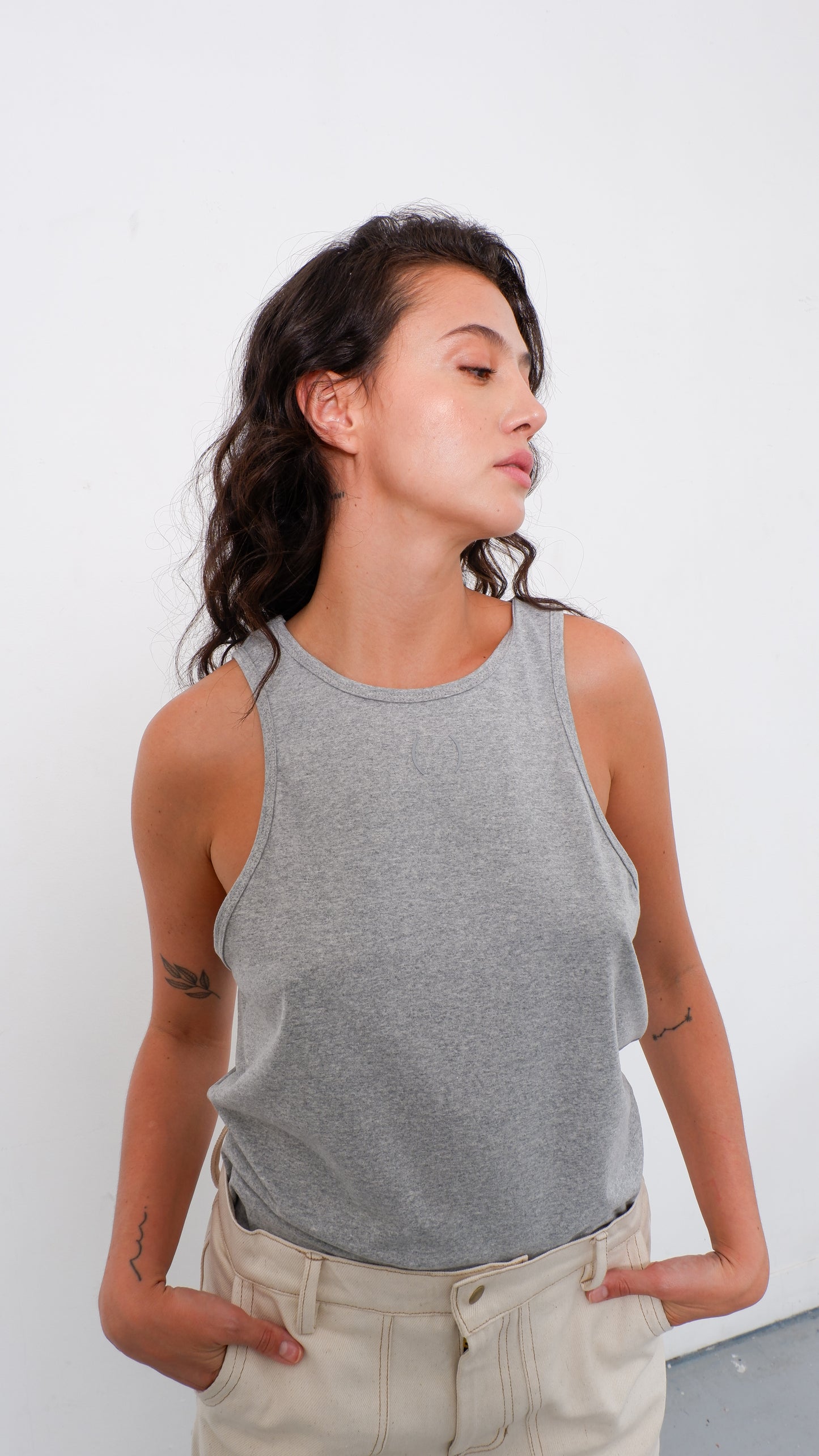 Camisilla Isla Gris Jaspe 100% Algodón Orgánico