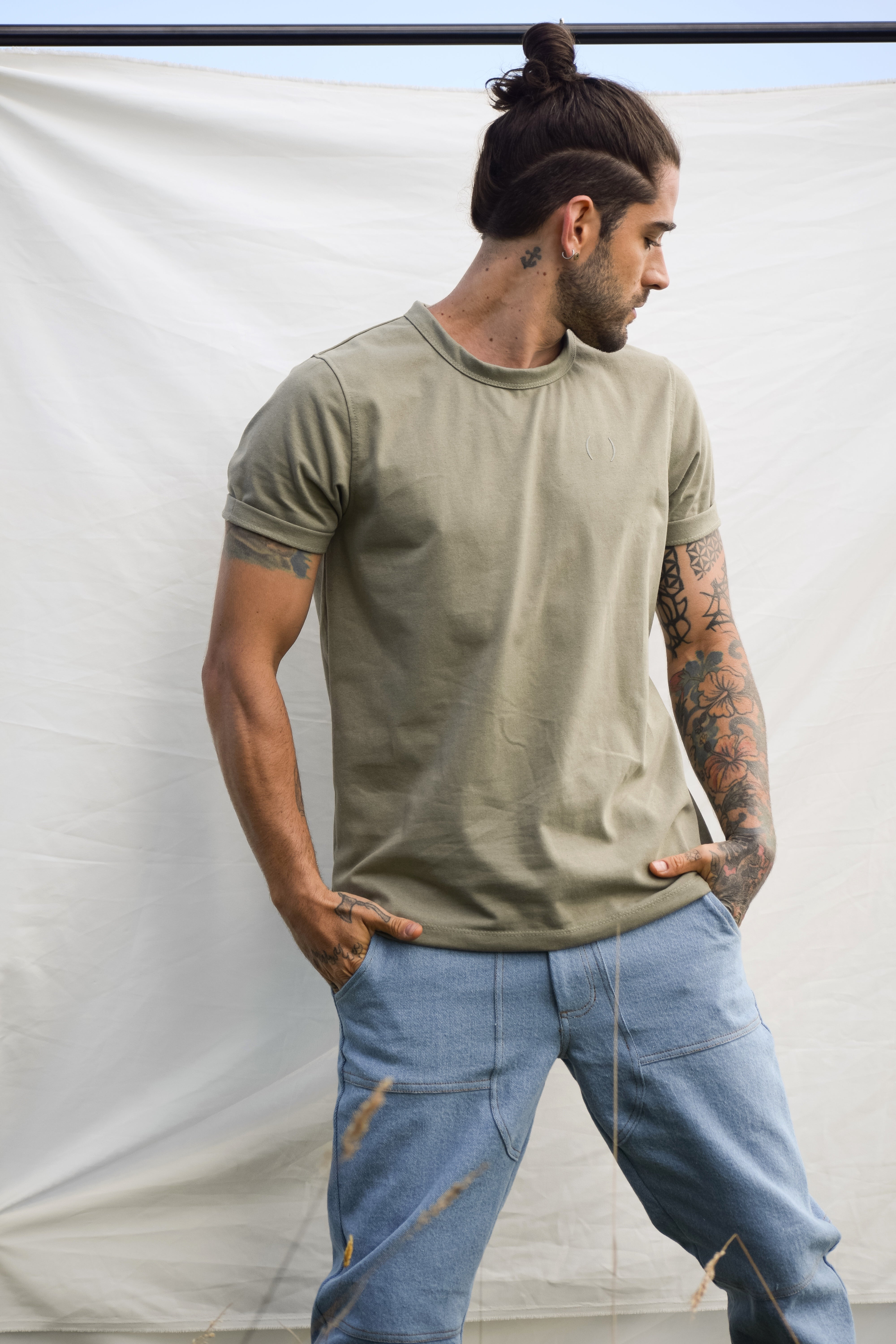 T-Shirt Mangle Verde  Claro - 50% Algodón Recuperado