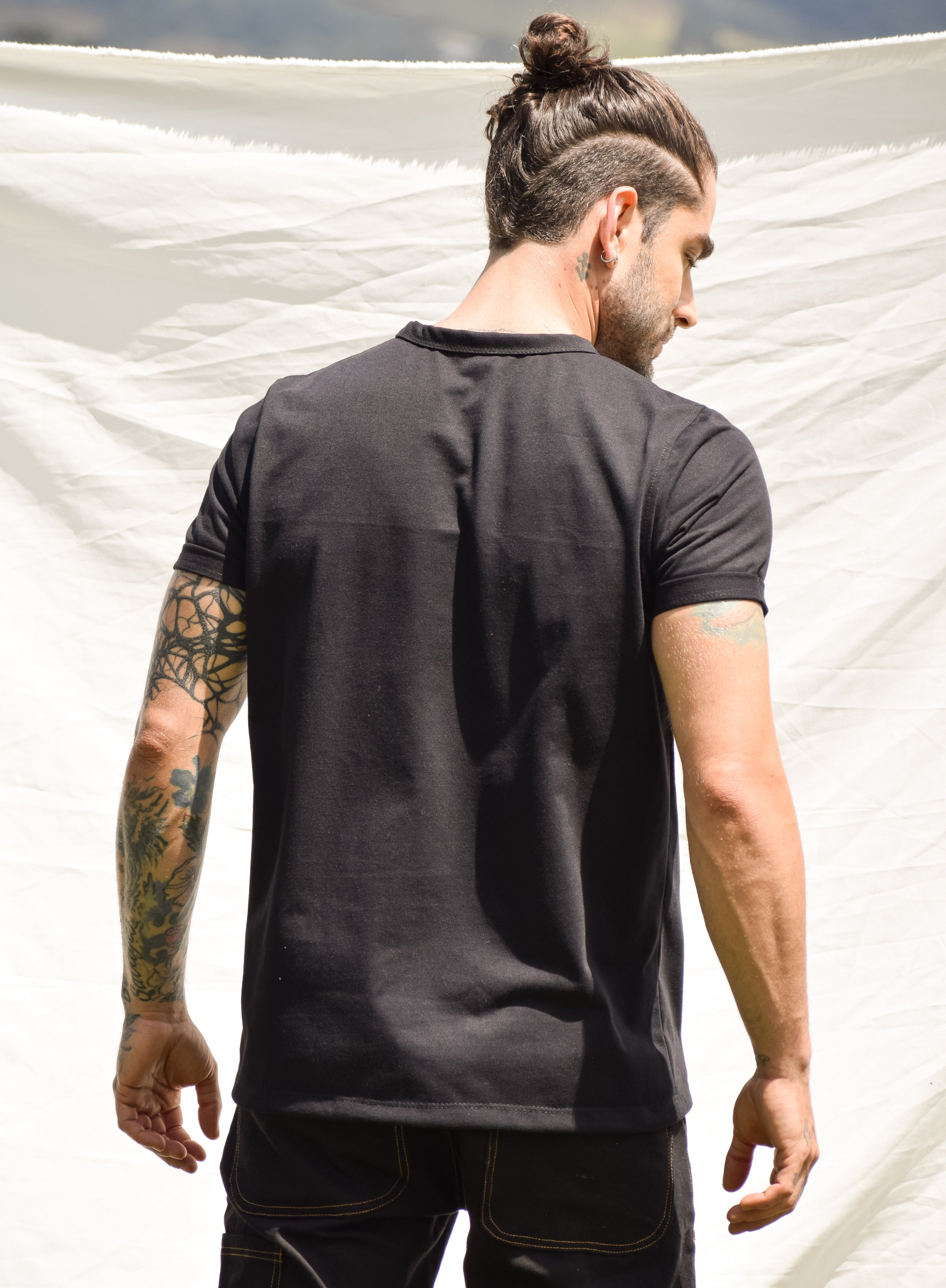 T-Shirt Mangle Negro - 50% Algodón Recuperado