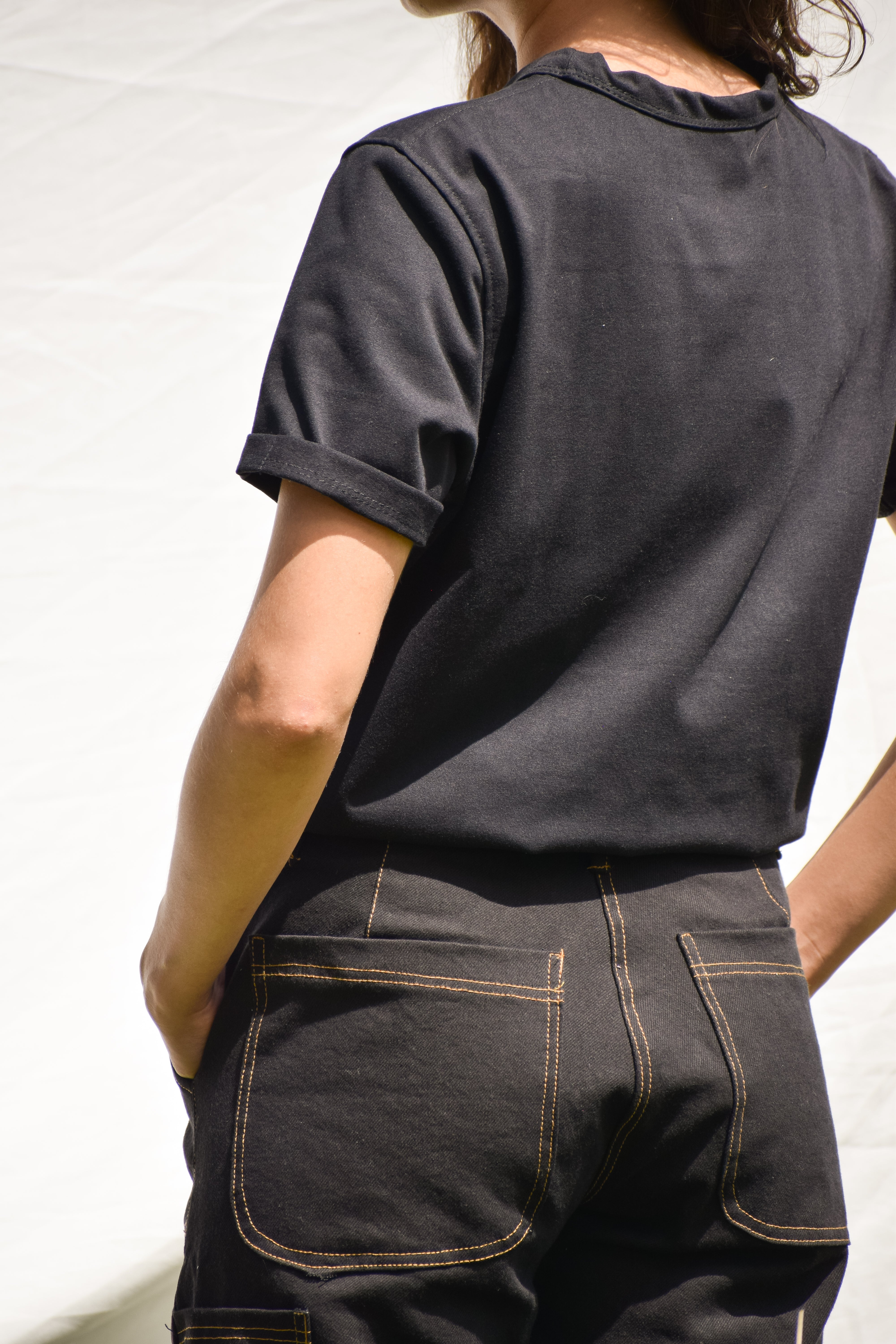T-Shirt Mangle Negro - 50% Algodón Recuperado