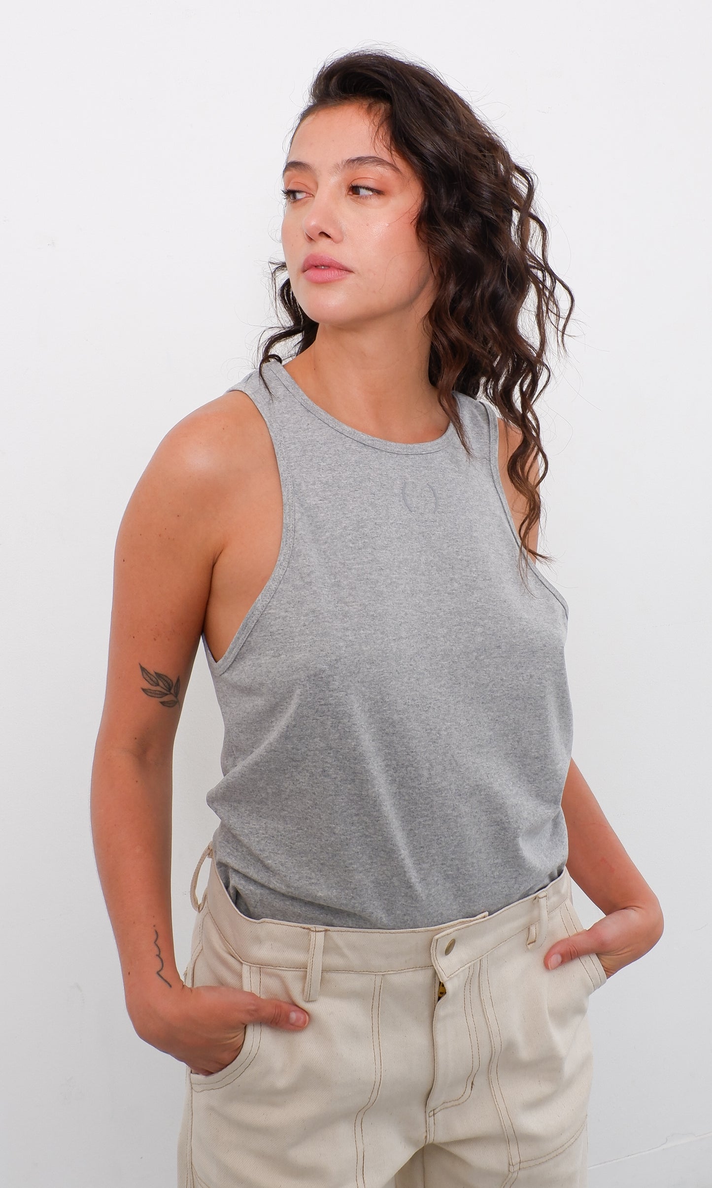 Camisilla Isla Gris Jaspe 100% Algodón Orgánico