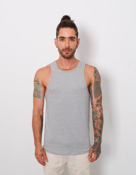 Camisilla Isla Gris Jaspe - 100% Algodón Orgánico