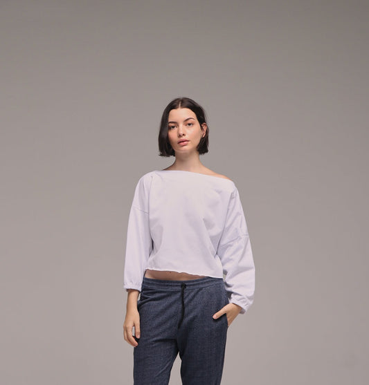 CropTop Páramo Blanco - Algodón y PET Reciclados